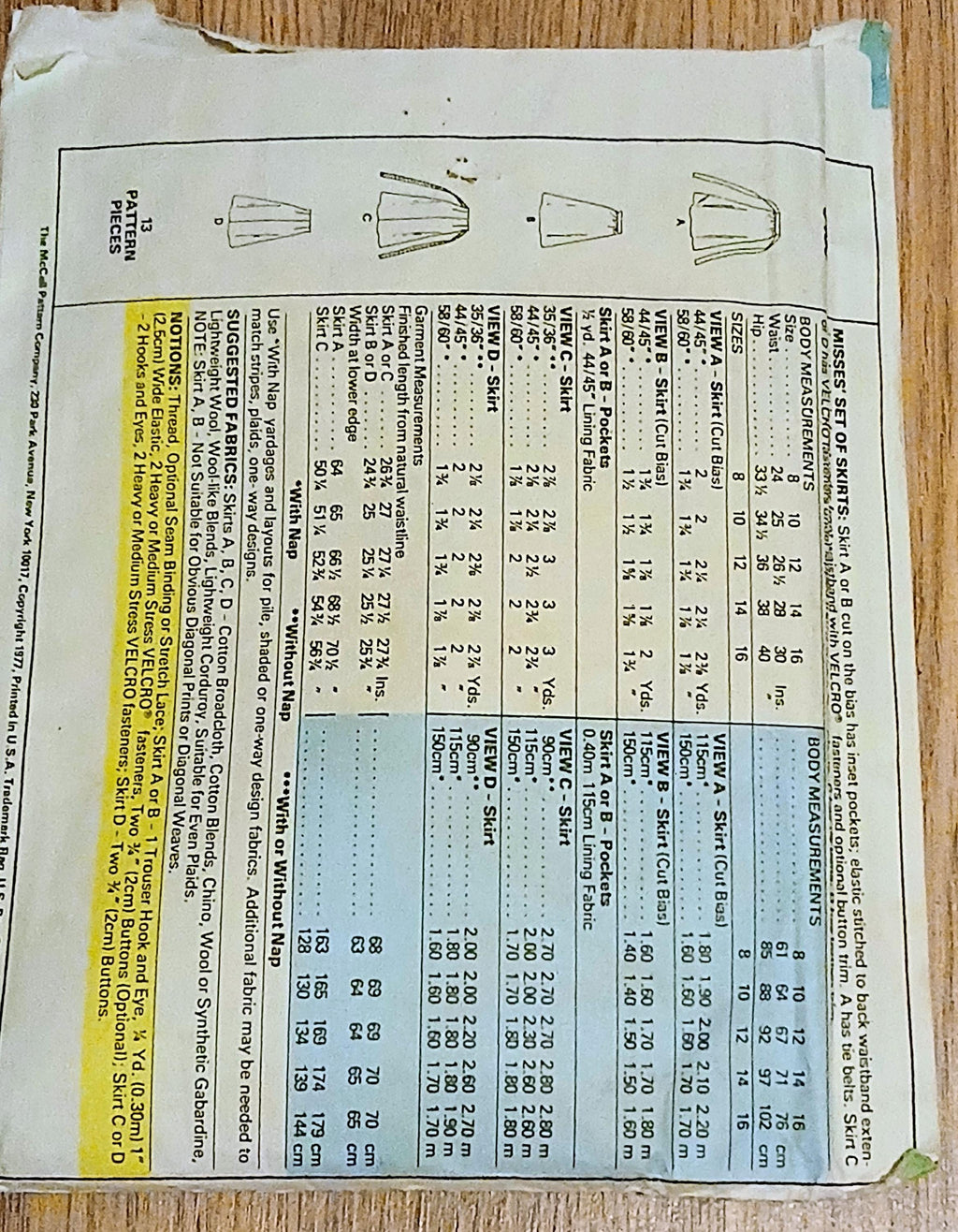 Vintage Sewing Patterns - McCalls - 1977 to 1979 - Your Choice