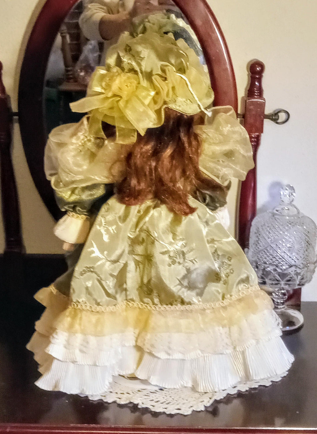 Vintage Porcelain Doll by  Galeria Inc - Includes 2 Dresses