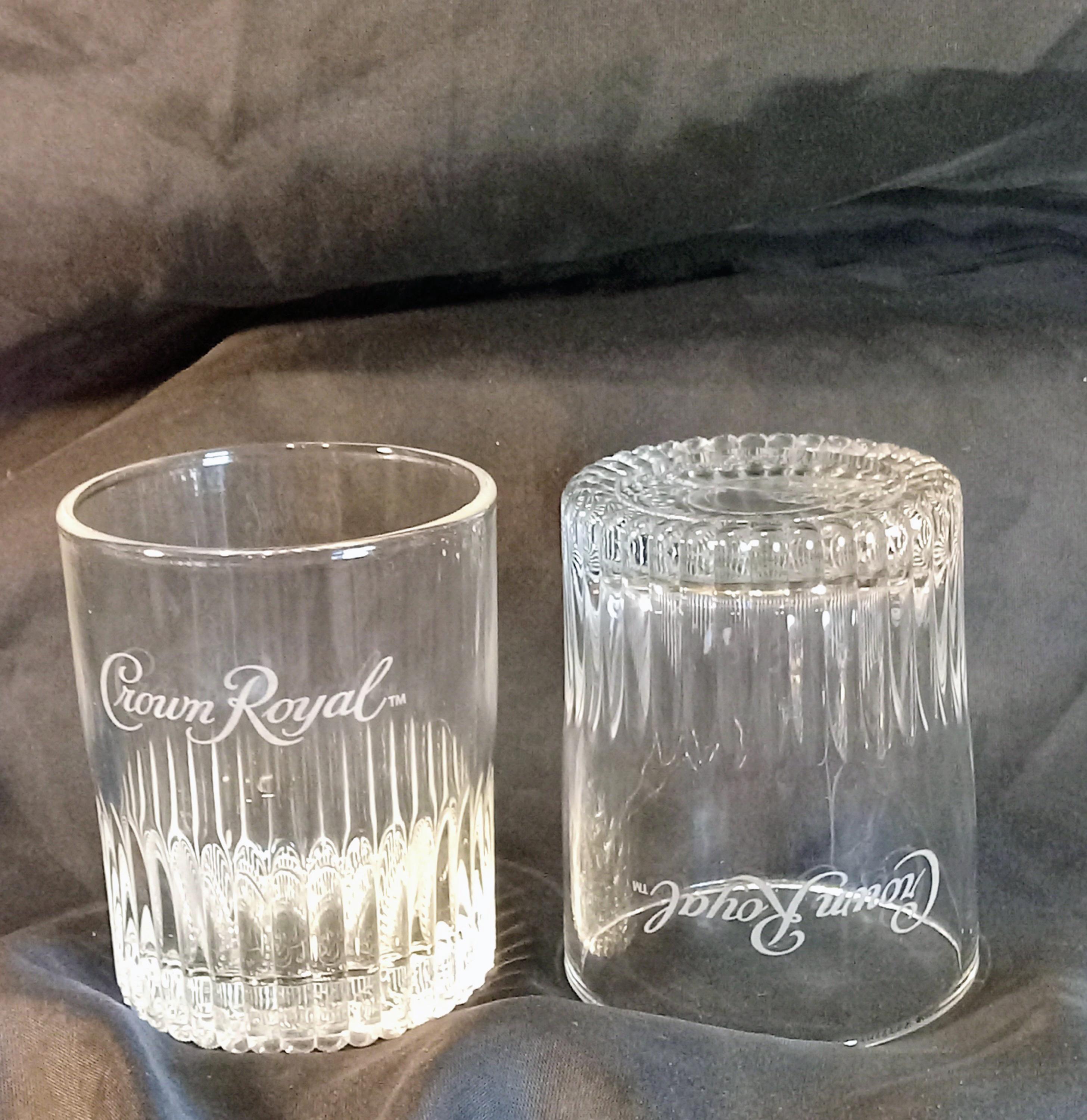 Vintage Crown Royal Low Ball Rocks Whiskey Glasses - Set of two