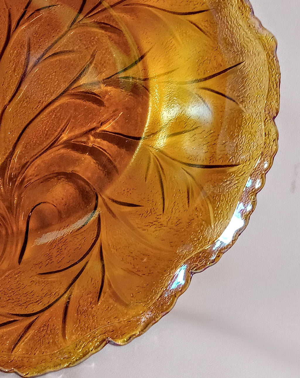 Indiana Glass Vintage Marigold Carnival Glass – Tree of Life Plate