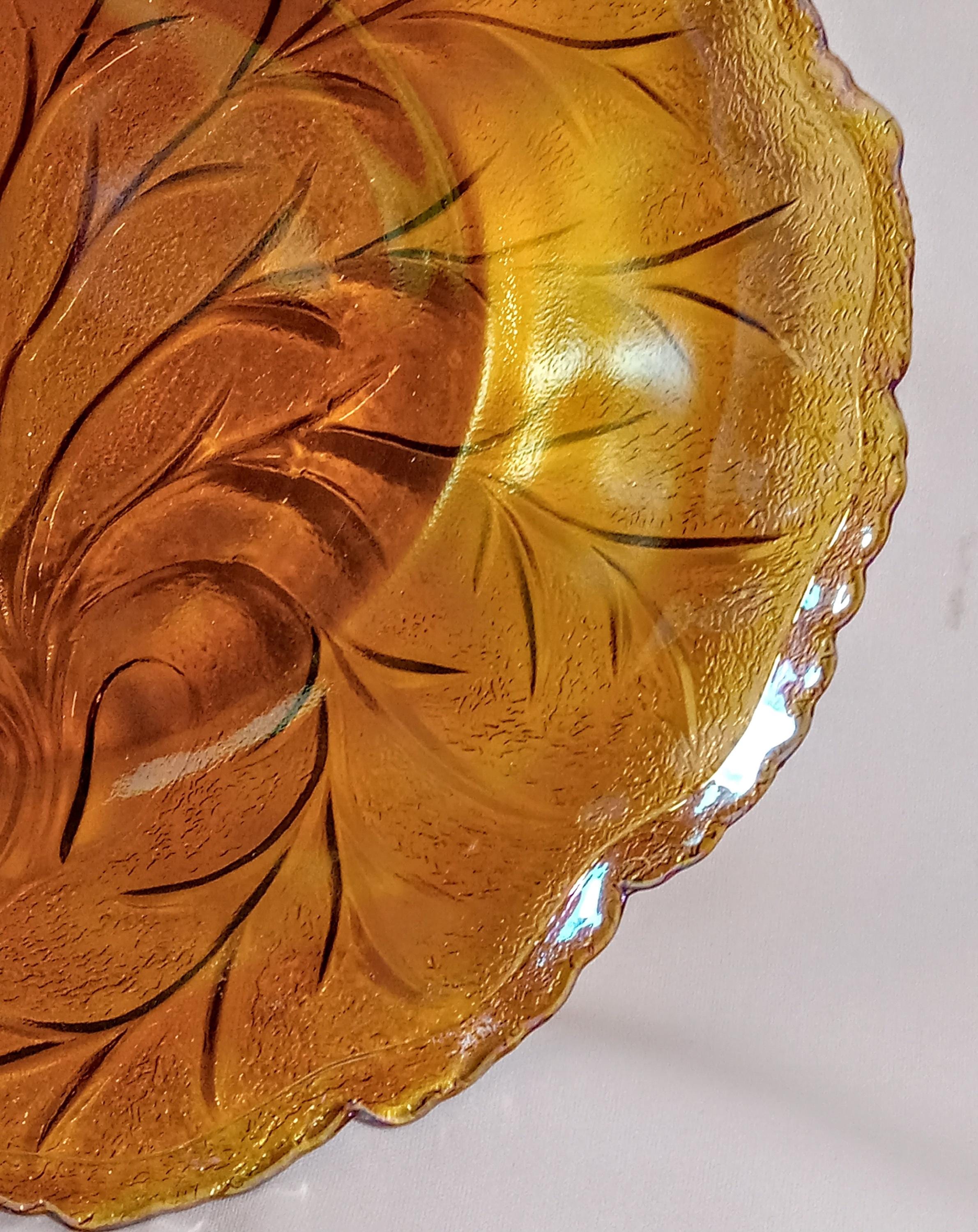 Indiana Glass Vintage Marigold Carnival Glass – Tree of Life Plate