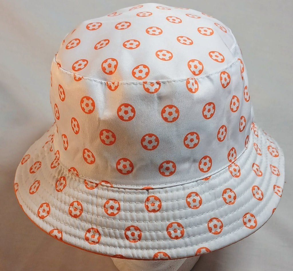 Orange Reversible Soccer Bucket Hat