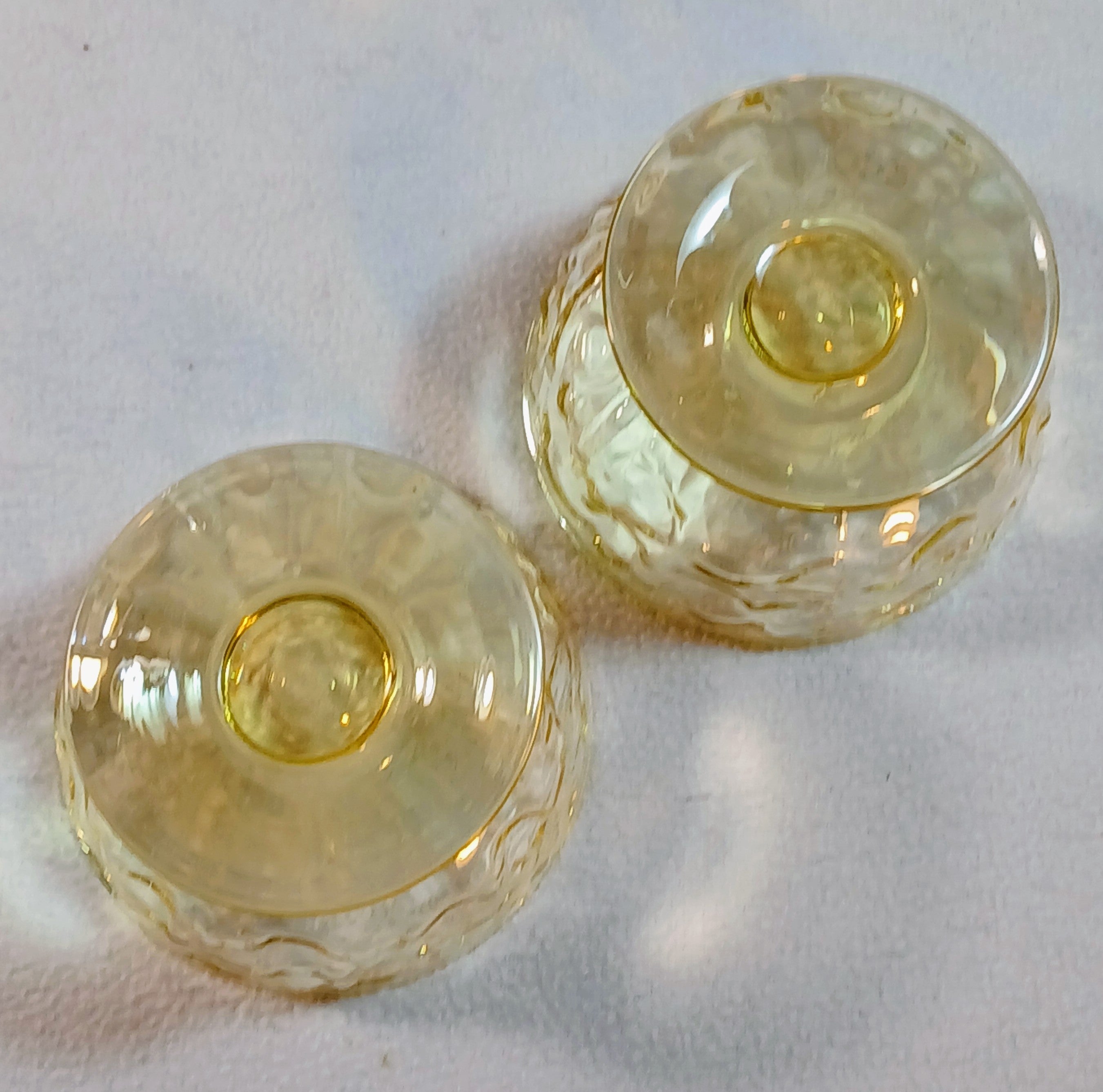 Anchor Hocking Honey Toned Crinkle Glass Ice Cream Bowls