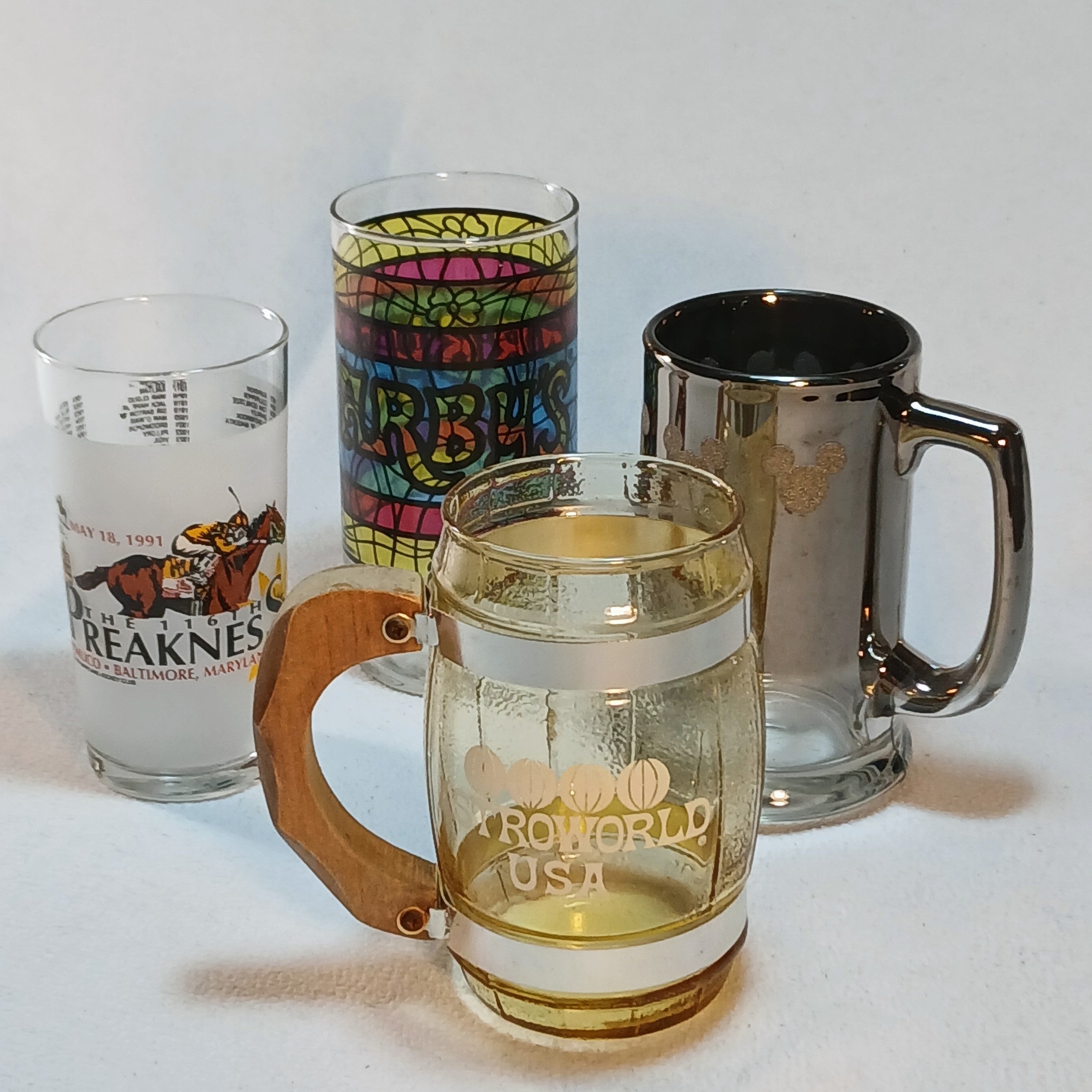Vintage Promotional Glasses - Disney - Arby's - and The Preakness