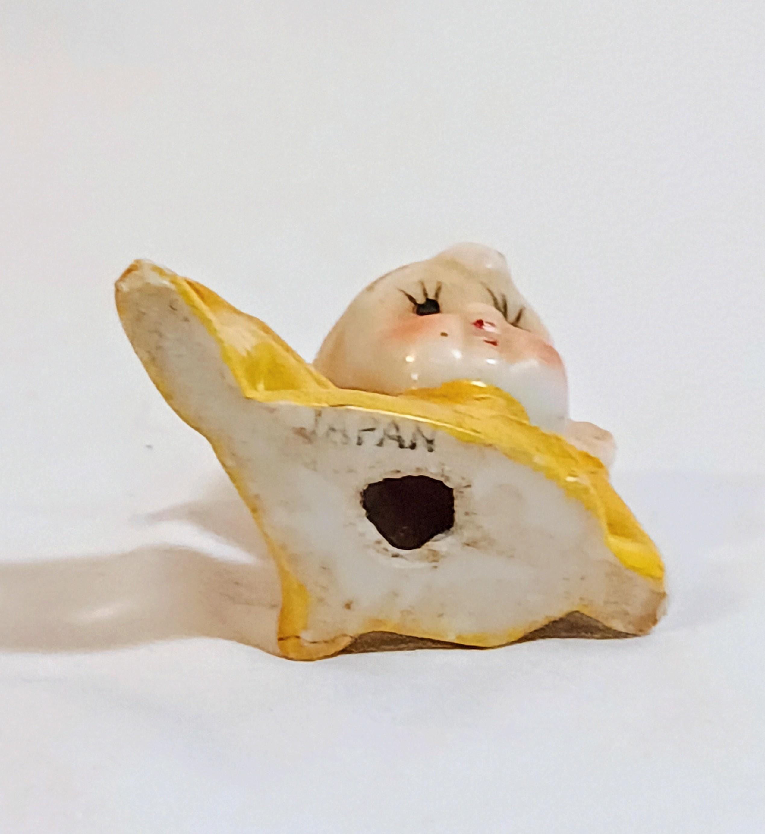 Vintage Ceramic Figurine - Yellow Pixie/Elf - 1940s