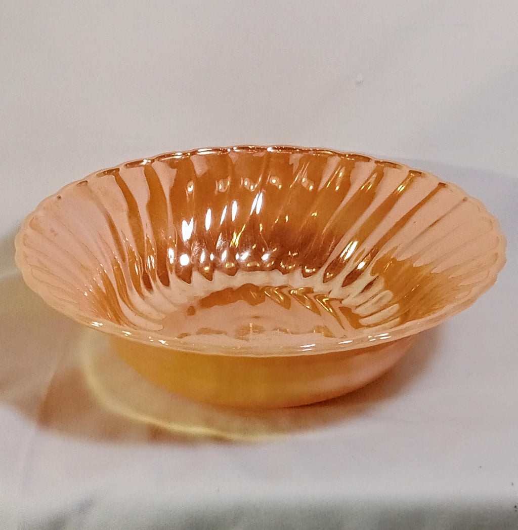 Vintage Anchor Hocking Fire-King Salad Bowl – Peach Luster Iridescent Glass