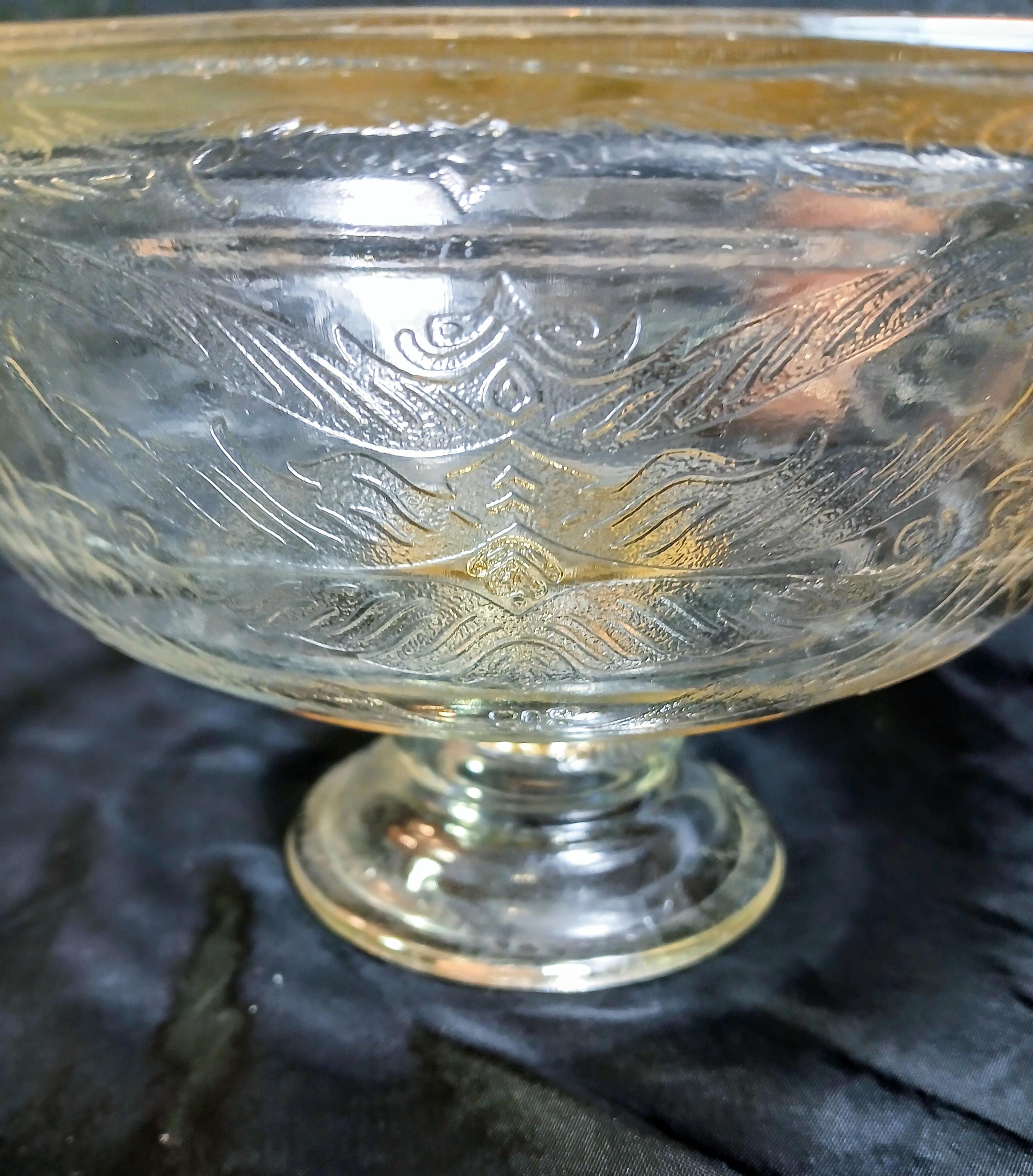 Vintage Indiana Glass Pedestal Fruit Bowl - Recollection Line