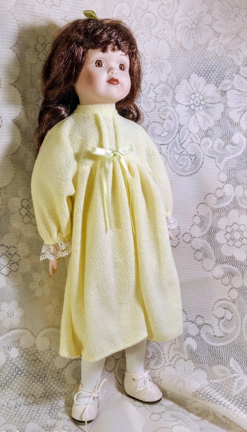 Vintage Porcelain Doll by  Galeria Inc - Includes 2 Dresses