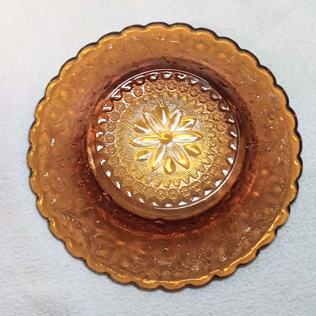 Indiana Glass Amber Butter Dish - Tiara Exclusives - Domed Lid