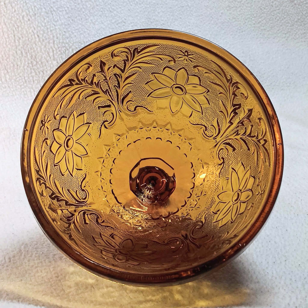 Indiana Glass Amber Butter Dish - Tiara Exclusives - Domed Lid