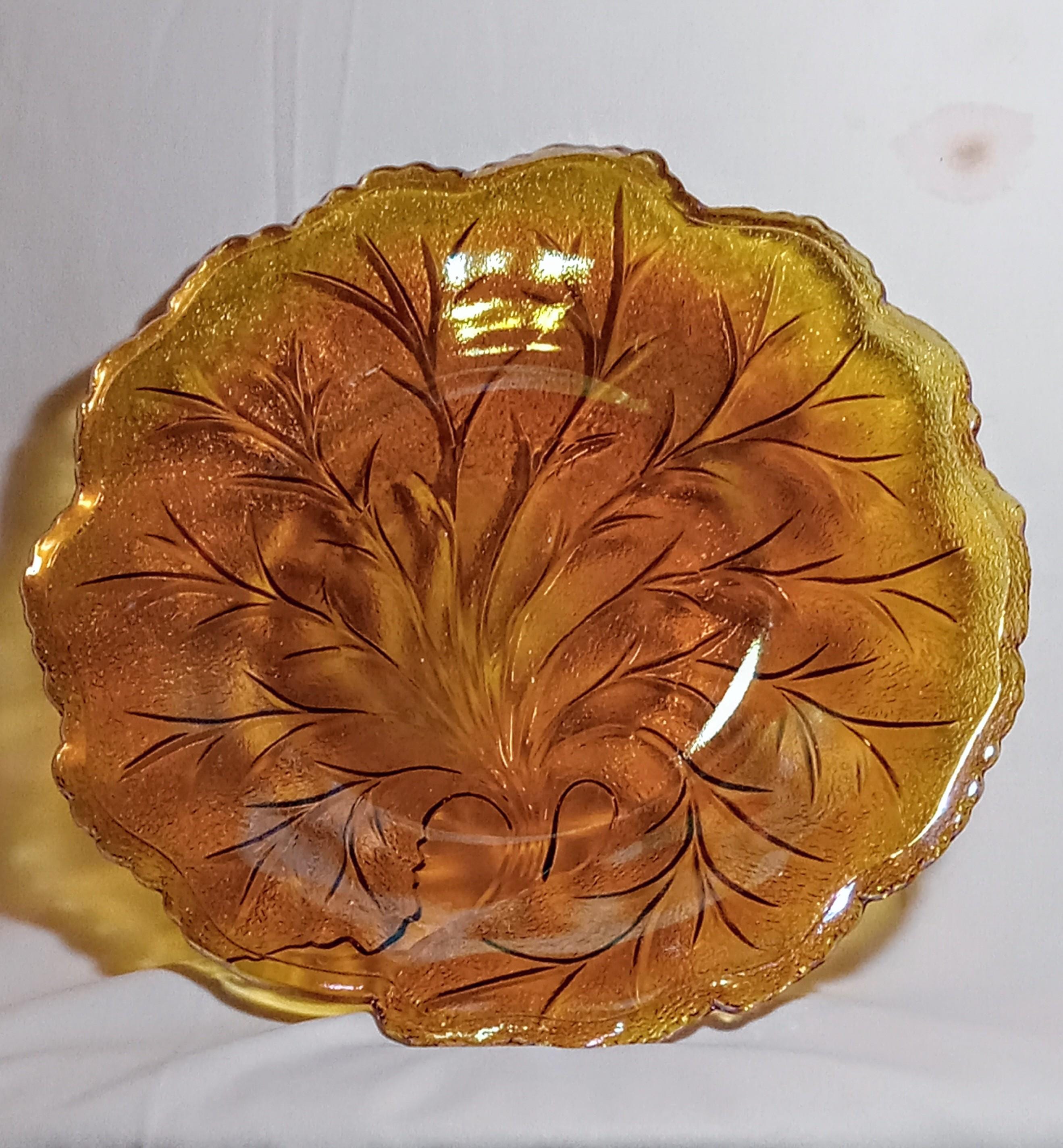 Indiana Glass Vintage Marigold Carnival Glass – Tree of Life Plate