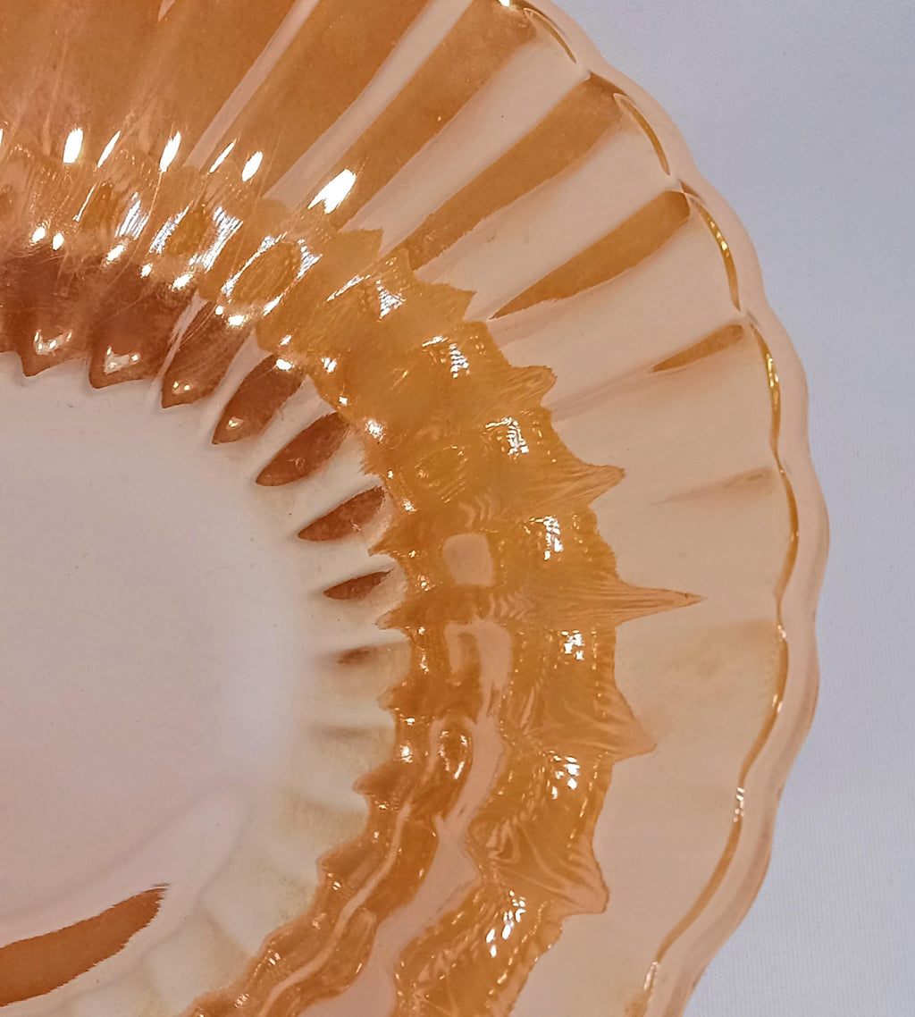 Vintage Anchor Hocking Fire-King Salad Bowl – Peach Luster Iridescent Glass