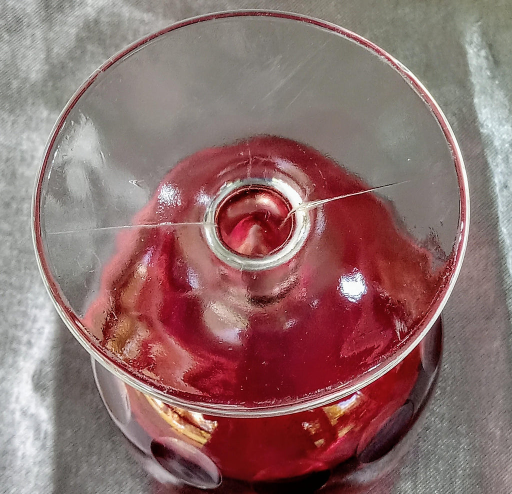 Cranberry Glass Goblets – Bartlett Collins - Set of 3