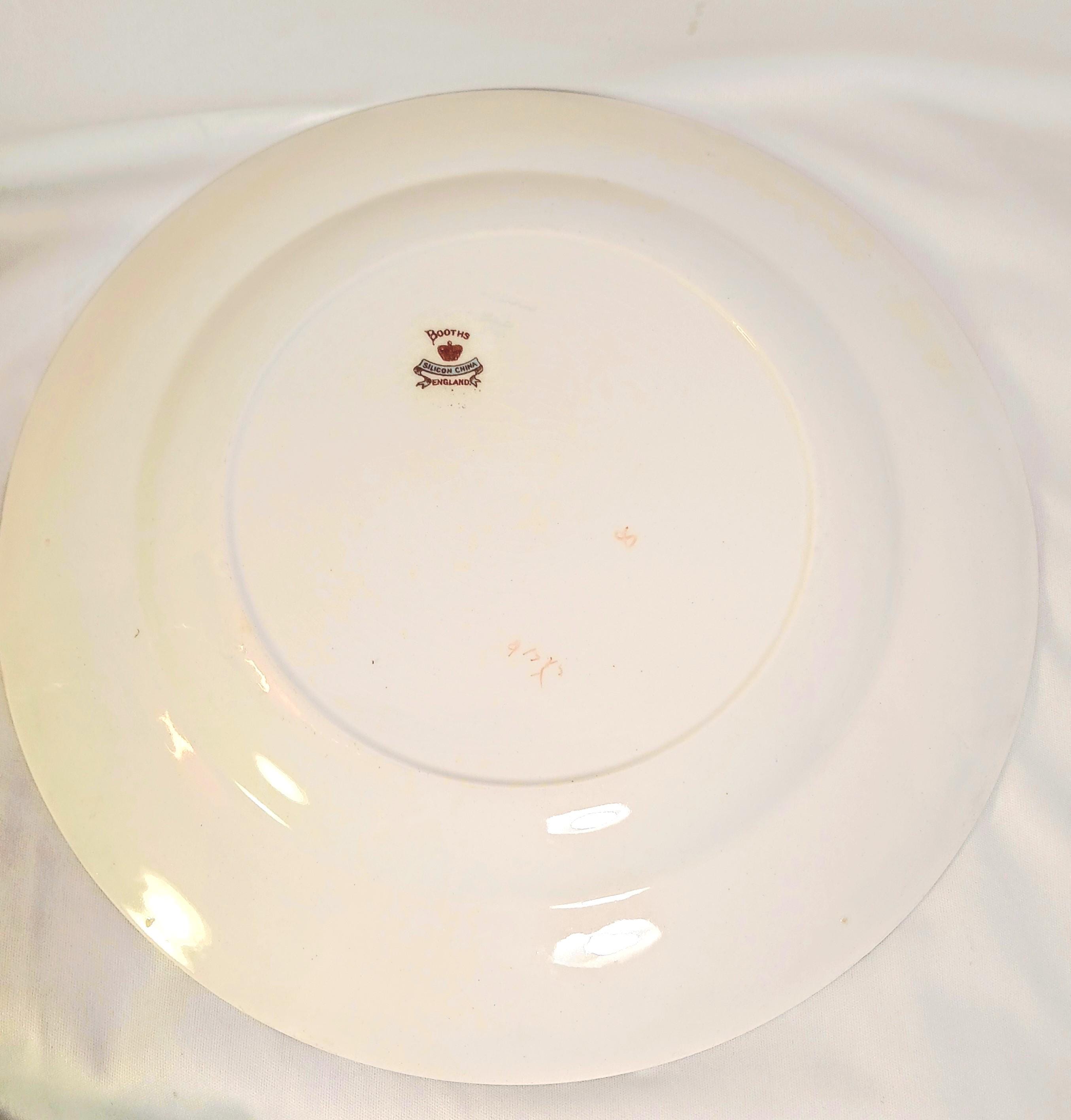 Pair of Antique Booths Silicon China Dinner Plates, England c. 1895–1910