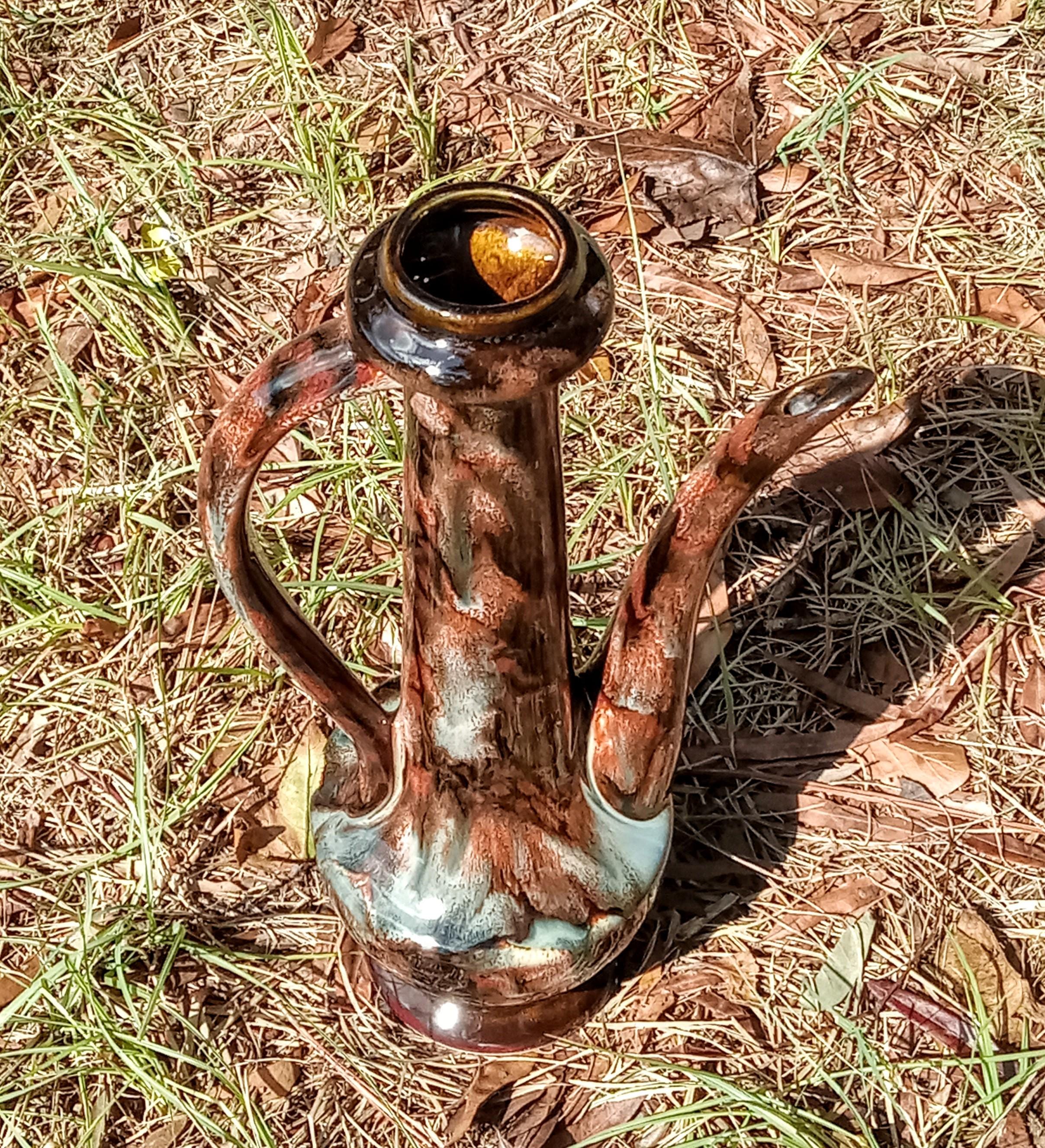 Vintage Ceramic Vase  – 1960s Ozark Earth Glaze - Dryden Pottery