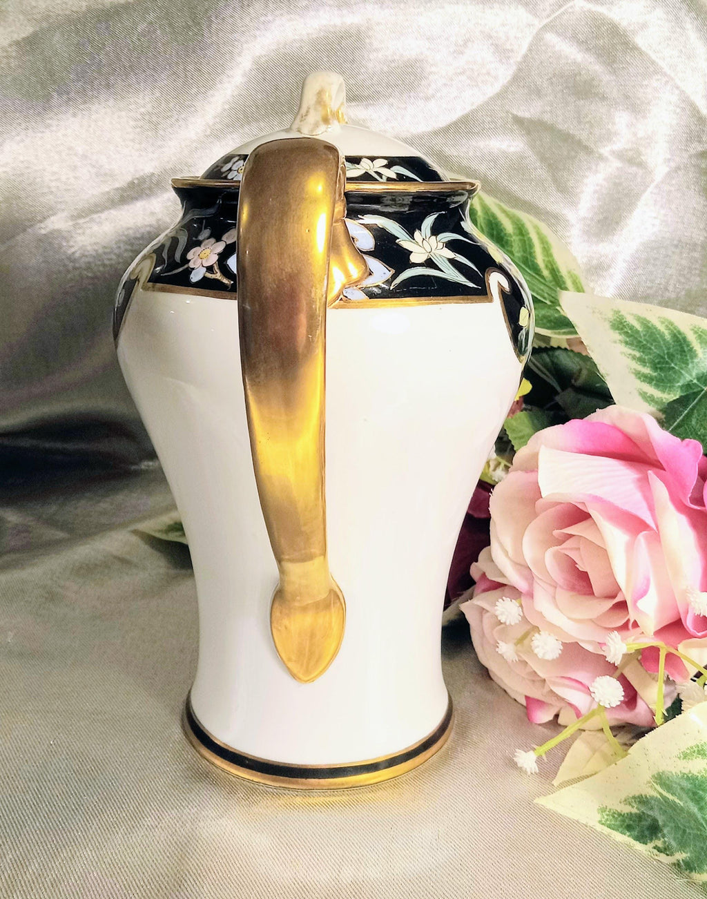 Antique Nippon Chocolate Pot: Hand Painted Noritake Porcelain (1891-1921)
