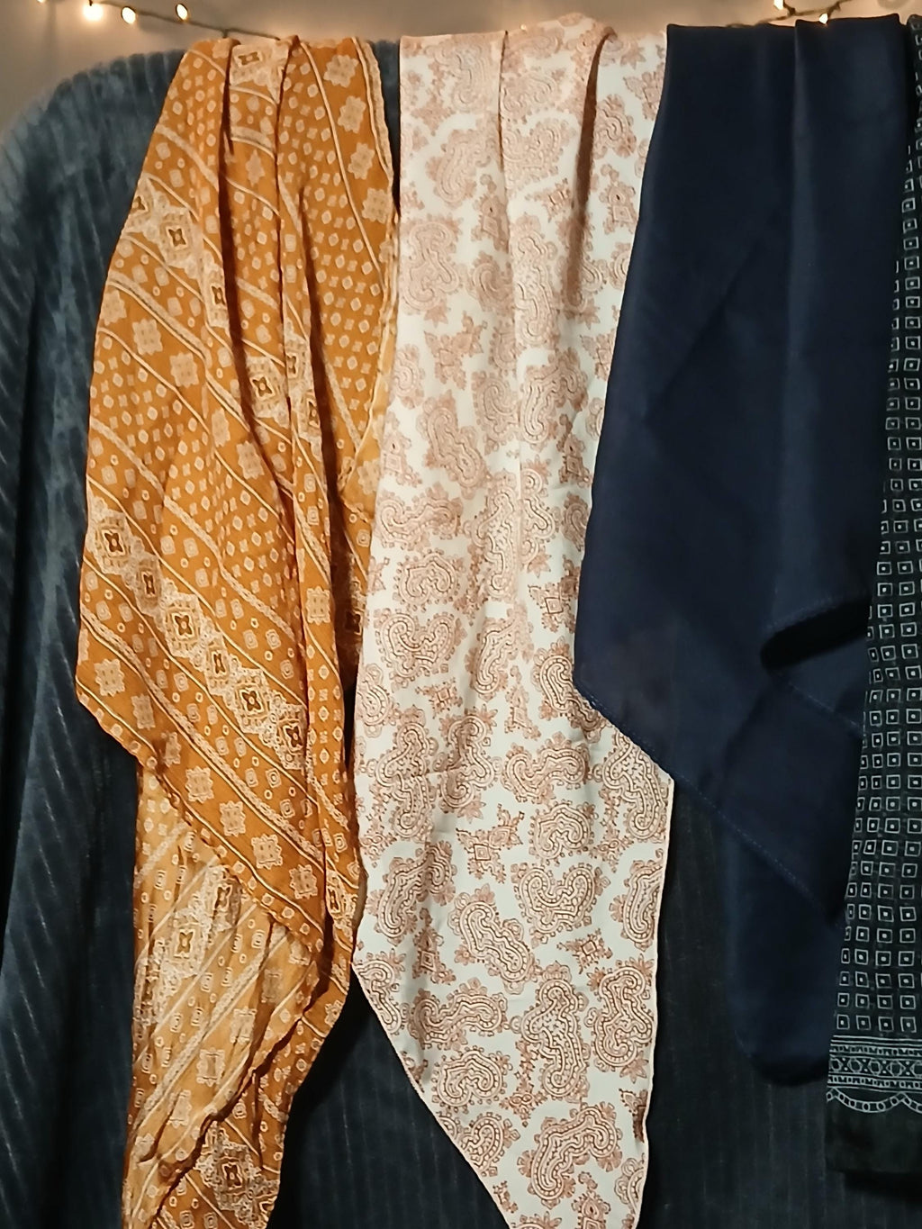 Vintage Scarves – 1960s–1970s – Boho, Paisley, Polka Dot – Retro Accessories