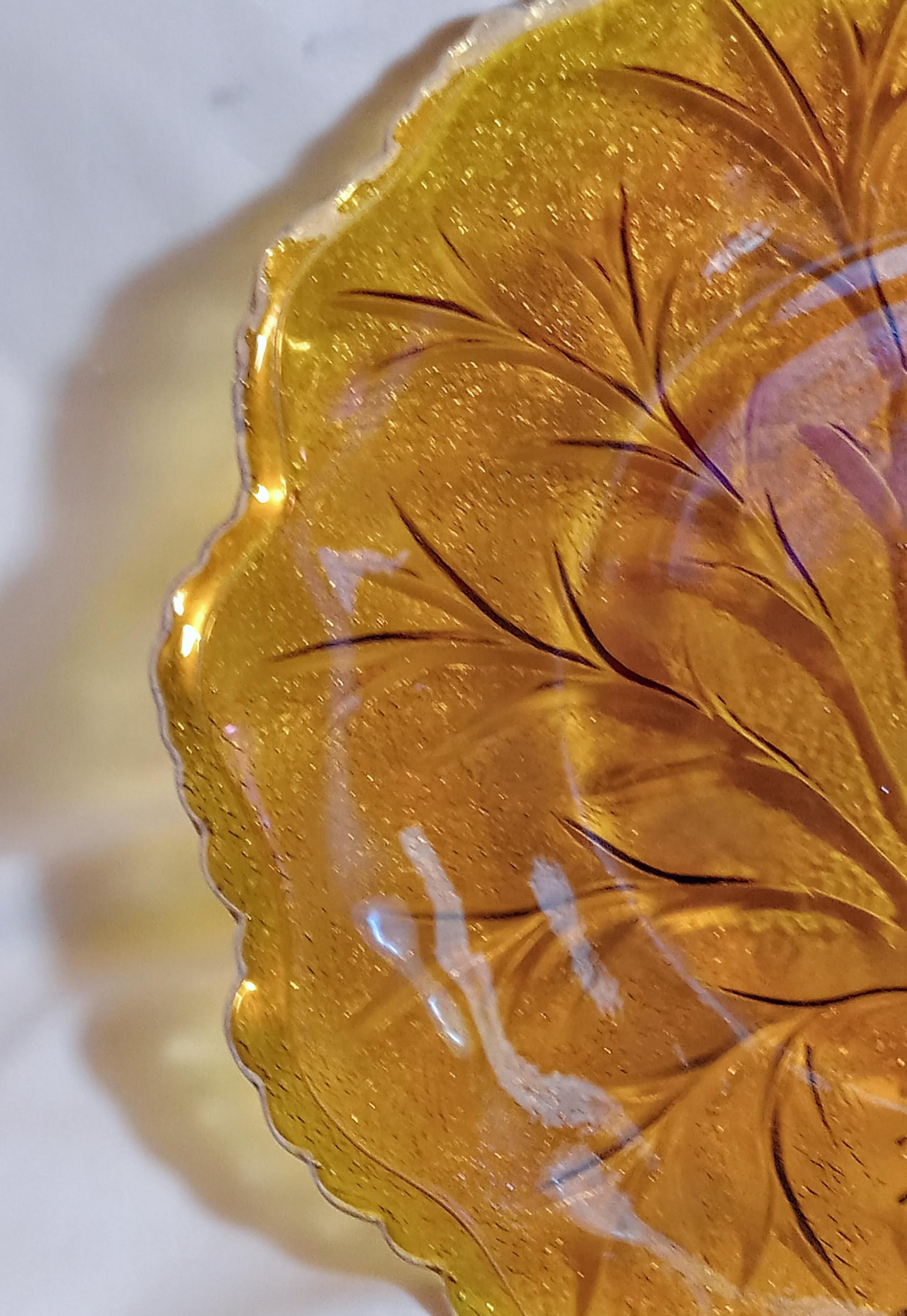 Indiana Glass Vintage Marigold Carnival Glass – Tree of Life Plate
