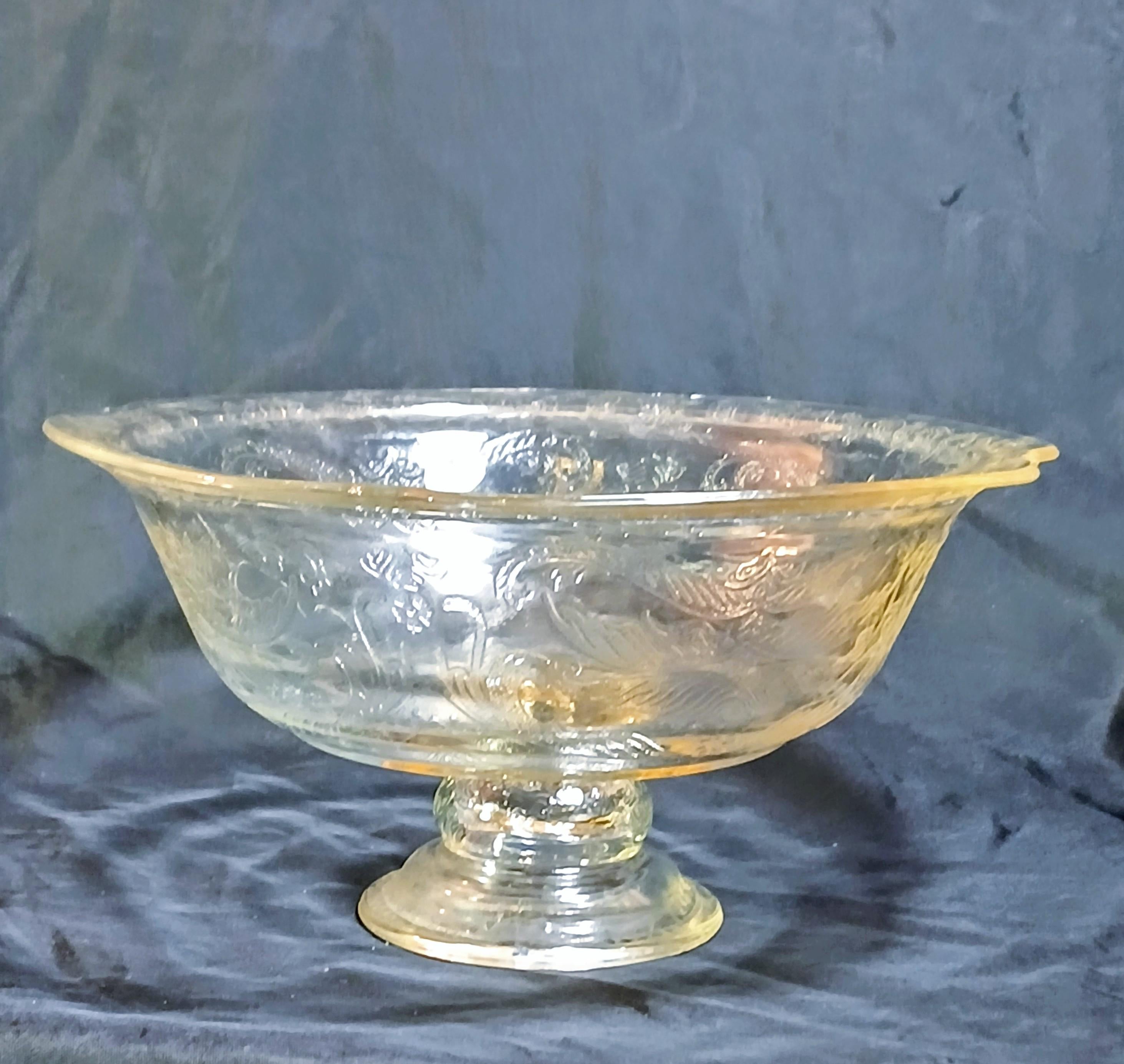 Vintage Indiana Glass Pedestal Fruit Bowl - Recollection Line