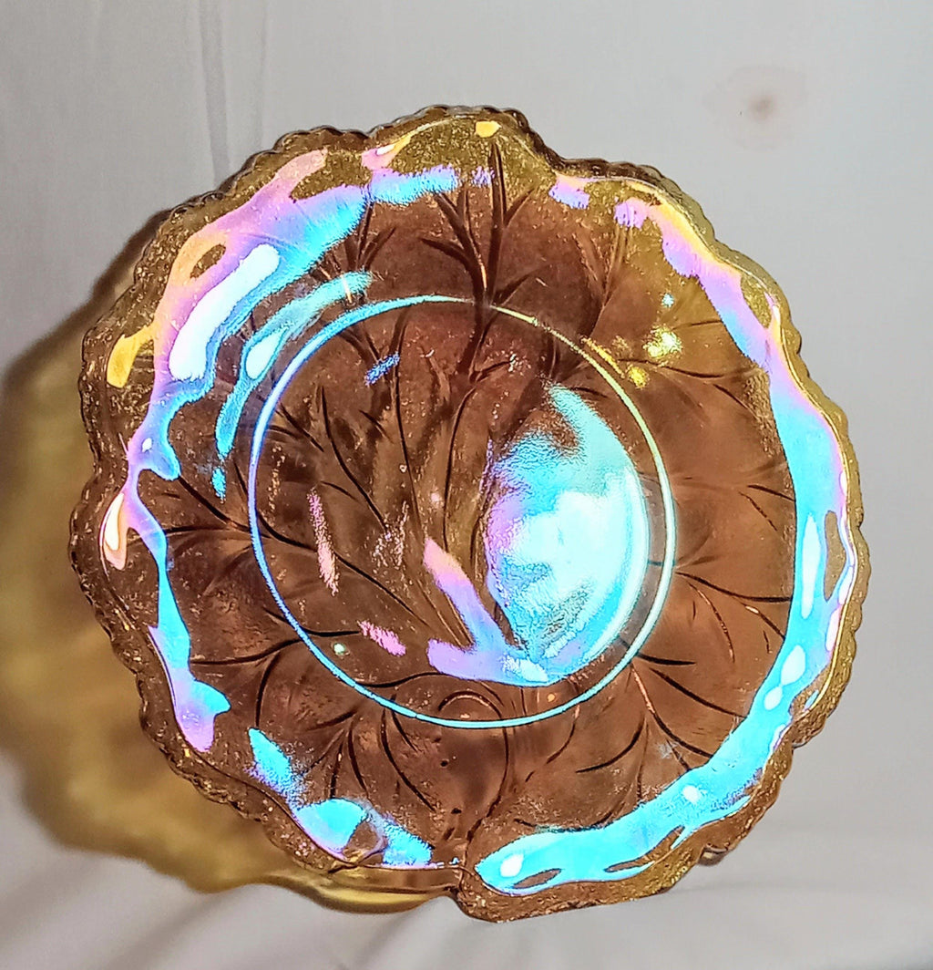 Indiana Glass Vintage Marigold Carnival Glass – Tree of Life Plate