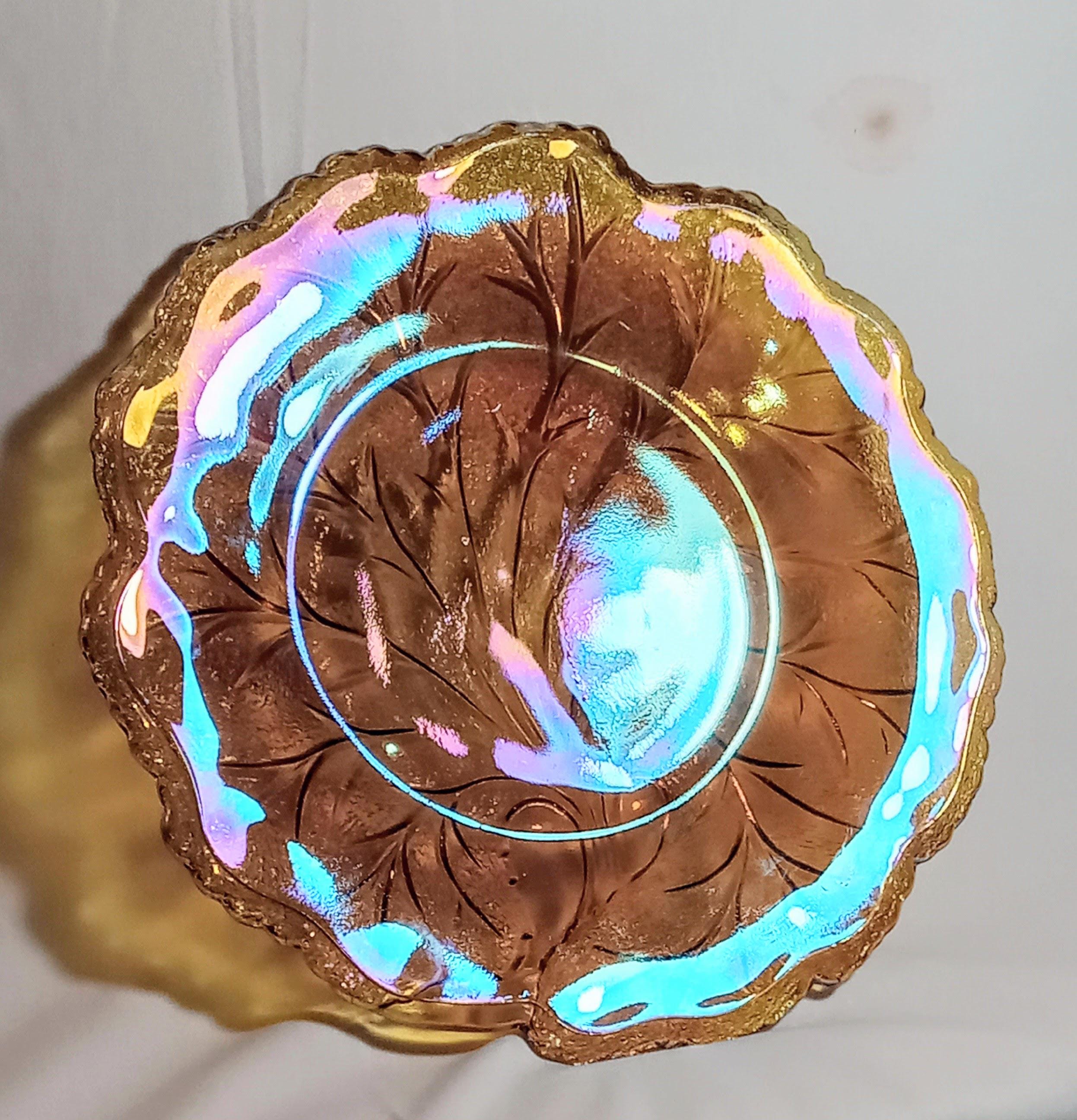 Indiana Glass Vintage Marigold Carnival Glass – Tree of Life Plate