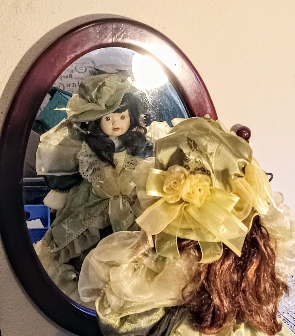 Vintage Porcelain Doll by  Galeria Inc - Includes 2 Dresses