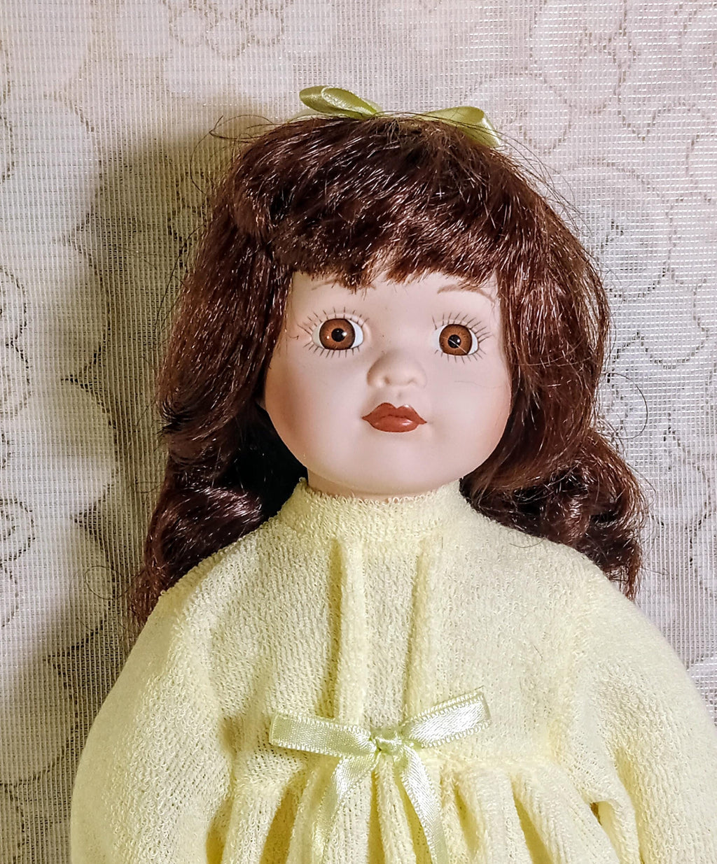 Vintage Porcelain Doll by  Galeria Inc - Includes 2 Dresses