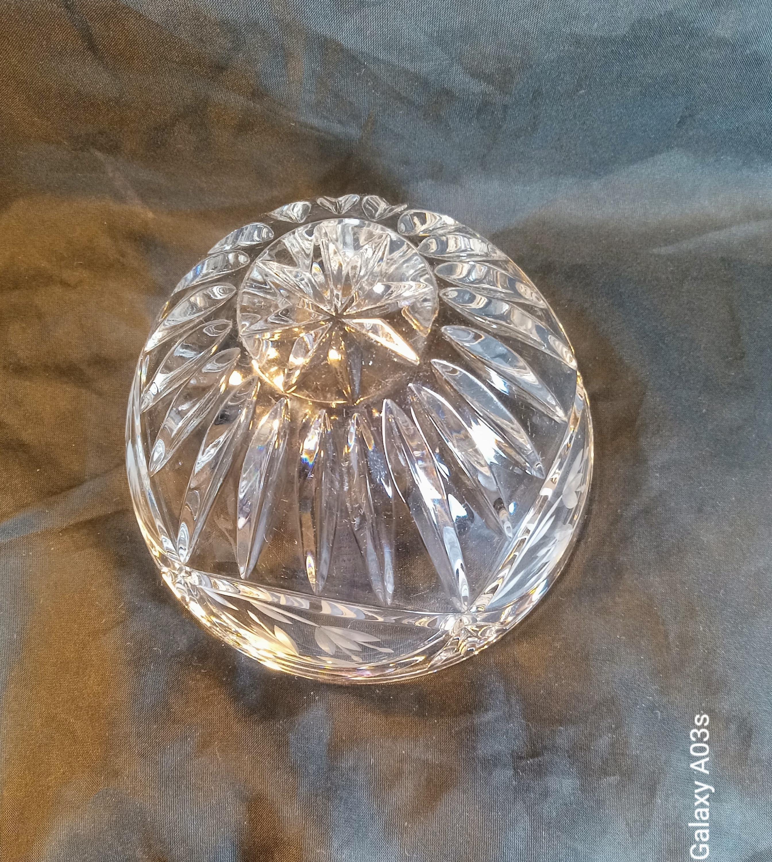 Vintage Gorham Crystal Bowl / Victorian Garden Pattern
