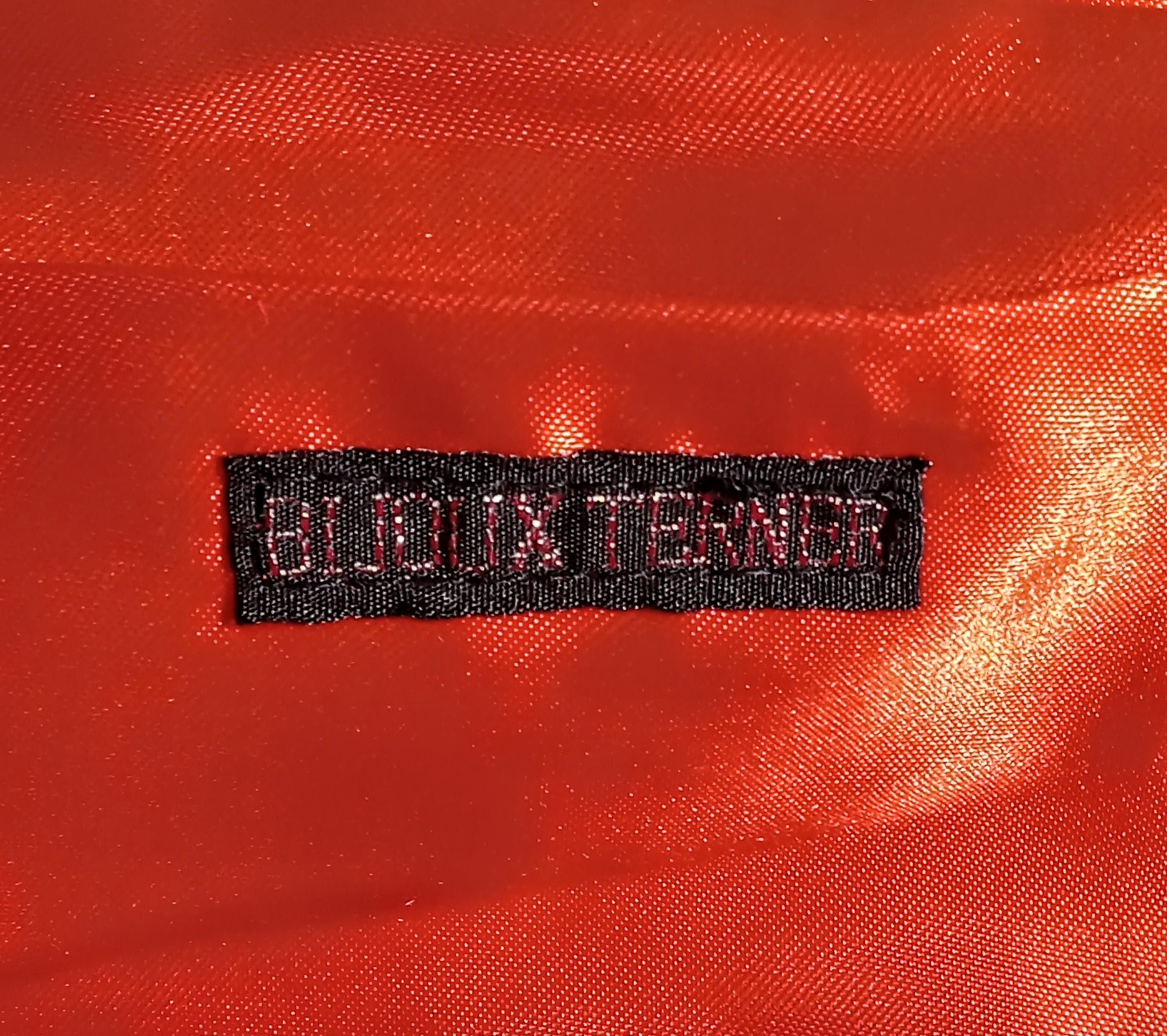 Bijoux Terner Red Satin Evening Clutch – Silver Chain Strap