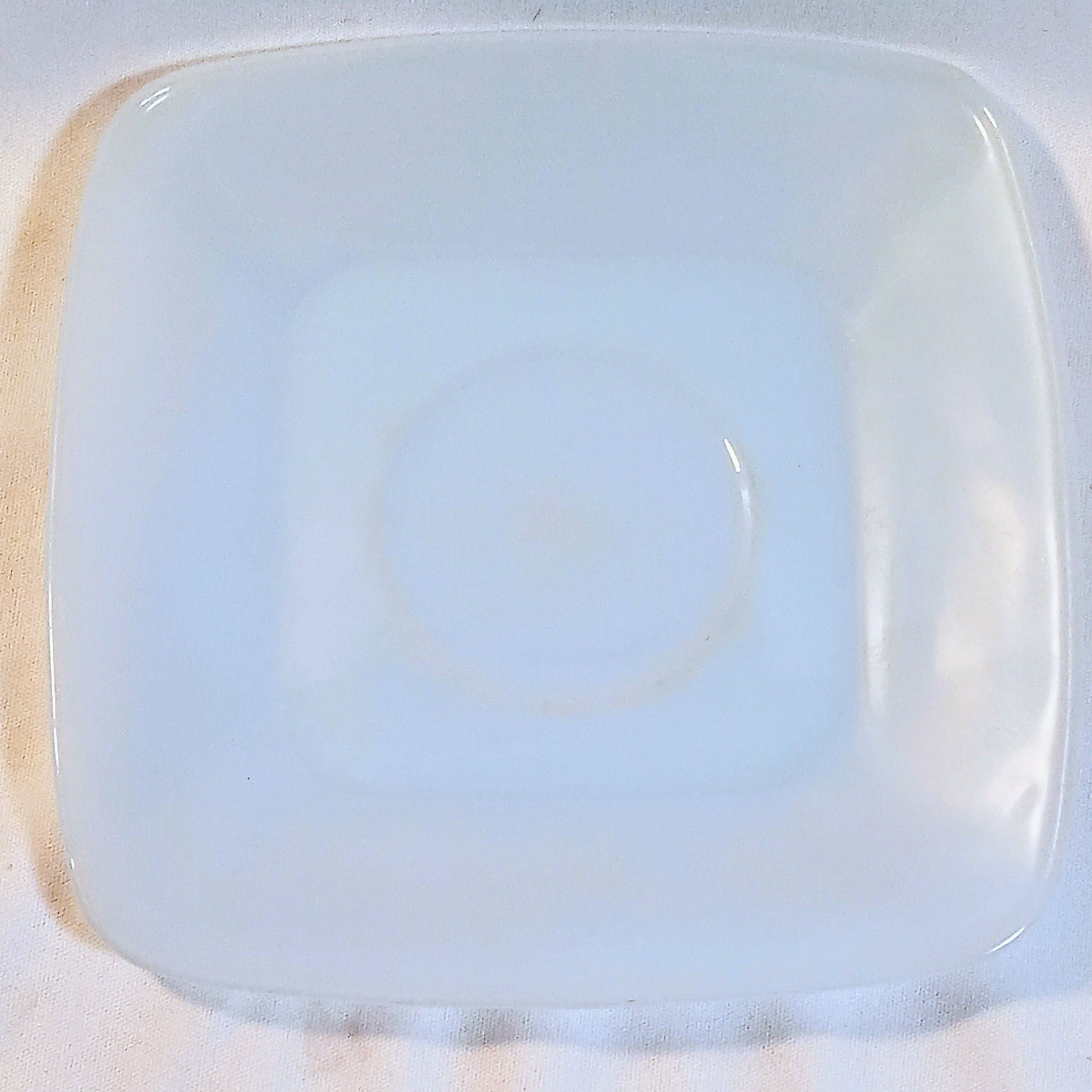 Anchor Hocking Fire-King Saucers – Delphite Blue Milk Glass
