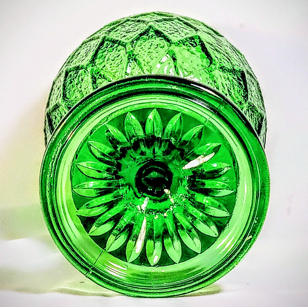 Vintage Green Indiana Glass Goblet - Oversize Wine Glass