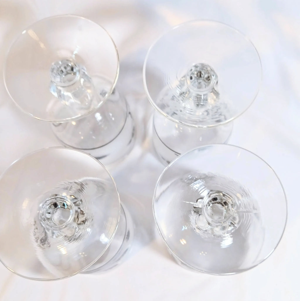 Vintage Libbey Wine Glasses - Silver Wheat Pattern