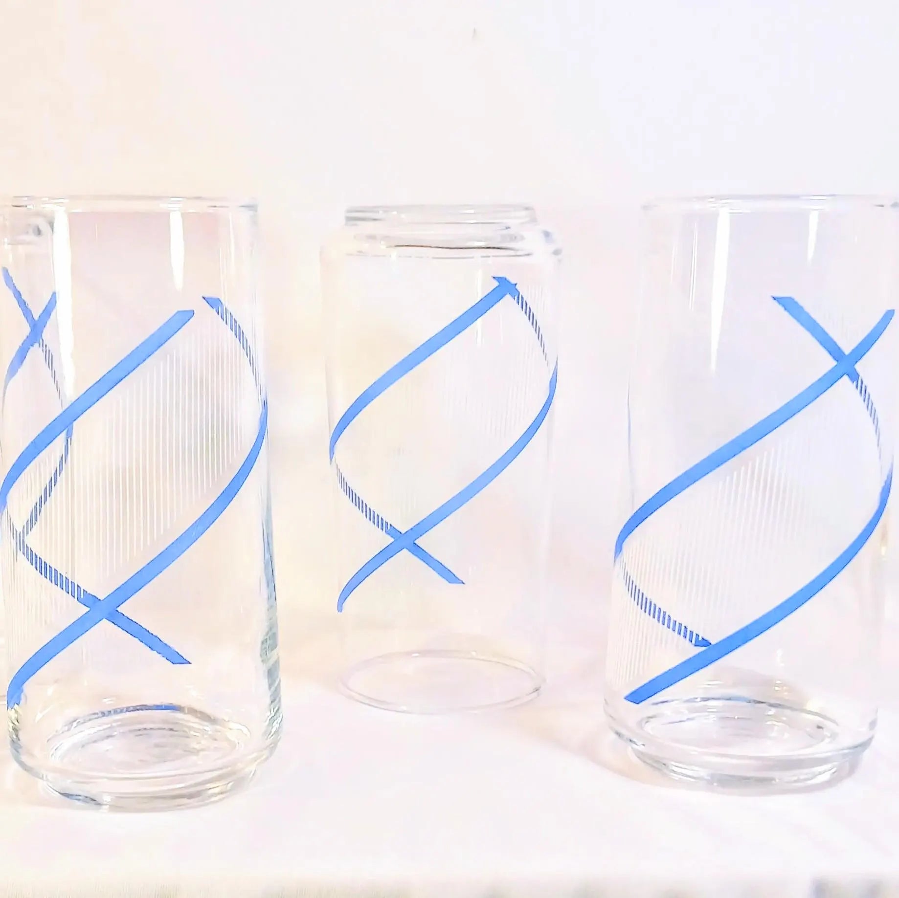 Crisa Blue Swirl Drinking Glasses - Set of Four - by Georges Briard