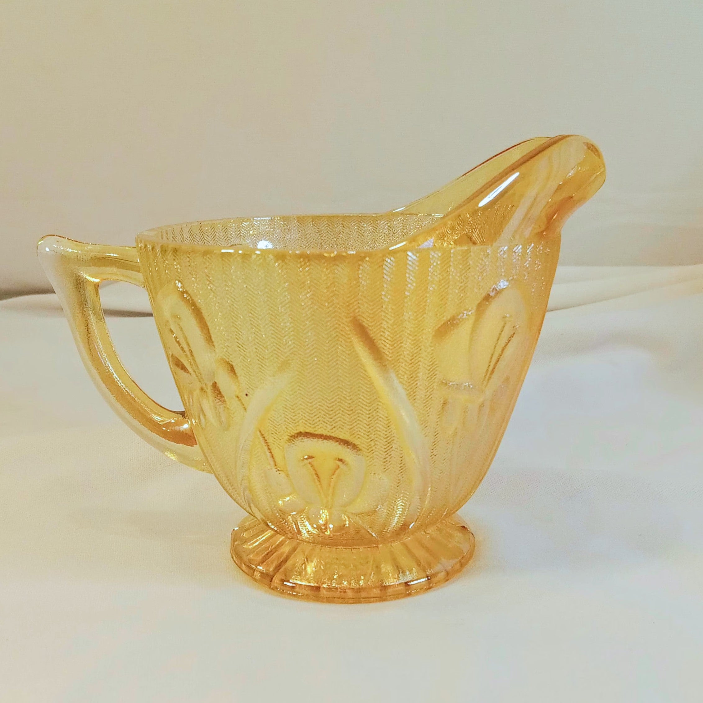 Vintage Carnival Glass  Cream & Sugar Set - Jeanette  Glass Co.