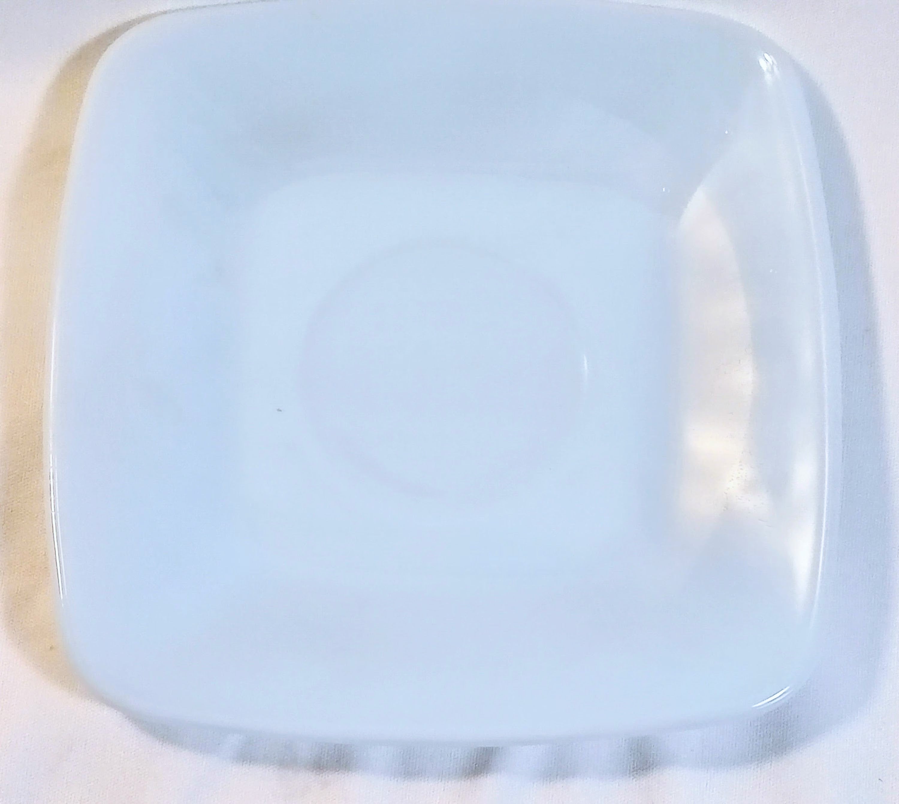 Anchor Hocking Fire-King Saucers – Delphite Blue Milk Glass