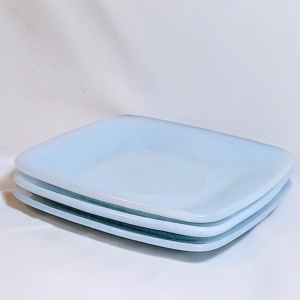 Anchor Hocking Fire-King Saucers – Delphite Blue Milk Glass